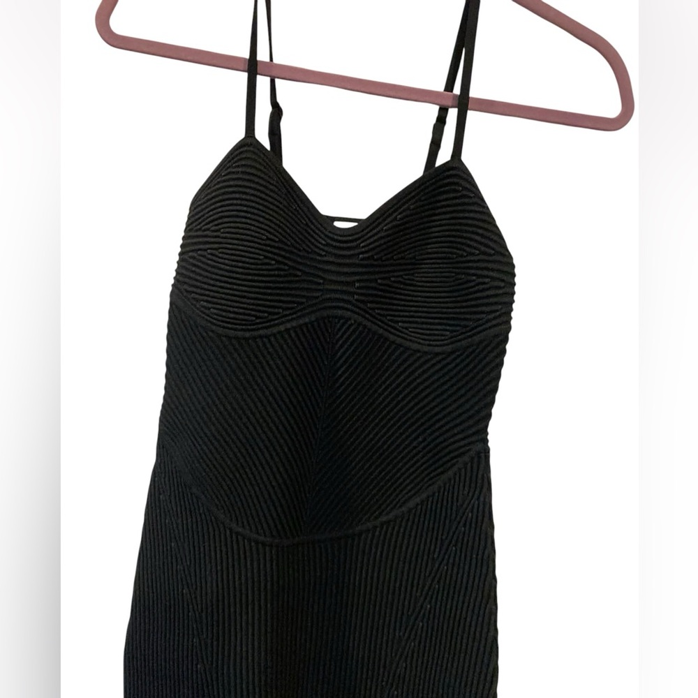 NWT Alo Yoga denim knit mini dress BLACK/ANTHRACITE Size S - Picture 4 of 6